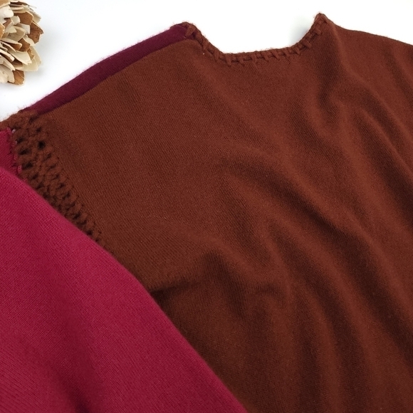 Johnny Was Cashmere Brown Red Sweater  Sz M - Picture 2 of 12